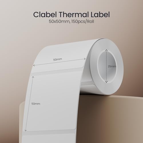 CLABEL 50x50mm (1.96"x1.96") Thermal Labels 1 Roll White QR Code Logo - Image 2