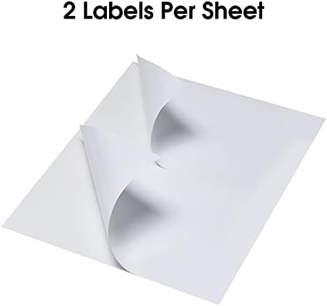 Shipping Labels, Pacific Mailer Half Sheet Shipping Label Compatible for Inkjet 2 Per Page 8.5 x 11 Self Adhesive Mailing Return Address Labels Printable Sticker Paper [100 Sheets/ 200 Labels, White] - Image 3