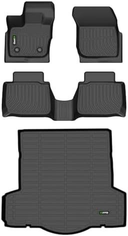 HAFIDI® Car Mats & Cargo Liner Set Fit for 2017-2020 Ford Fusion & Lincoln MKZ (Not for Hybrid) All Weather Floor Mats TPE Anti-Slip Automotive Full Set Floor Liners Custom Accessories - Black by HAFIDI