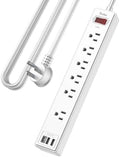 Yintar 10Ft Surge Protector Power Strip with 6 Outlets & 3 USB Ports, White by Yintar