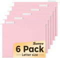 SUNEE 6 Pack Hanging File Folders, Pink Folders, Hanging File Folders Letter Size with 1/5-cut Tabs, Stay Organized for Your Home and Office Bulk File and Documents by SUNEE