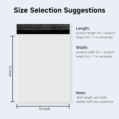 White Shipping Bags, Self-Seal Poly Mailers 10x13 Inch, 100 Pack - Image 2