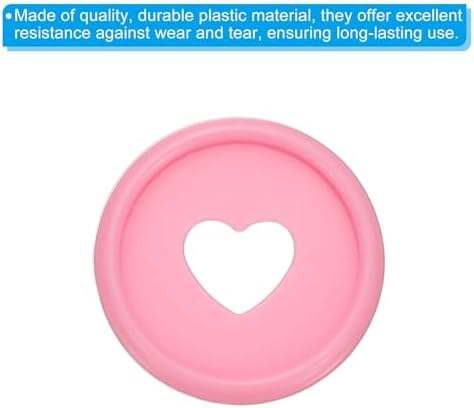 PATIKIL 24mm Plastic Book Binding Discs, 11 Pack Discbound Expansion Discs Heart Binder Rings for DIY Notebook Planner, Pink - Image 4