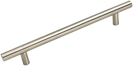 homdiy (5 Pack) Drawer Pulls Brushed Nickel Cabinet Pulls HD201SN Cabinet Hardware Euro Style Drawer Handles 6-1/4in Hole Centers Kitchen Cabinet Handles Cupboard Handles - Image 4