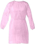 Personal Touch Health Care Apparel Universal Size (OSFM) Pink Disposable Isolation Gowns - Latex-Free Gown is Fluid Resistant with Knitted Cuffs Medical & PPE Gowns - Ideal Staff Protection (10 Pack) by PersonalTouch