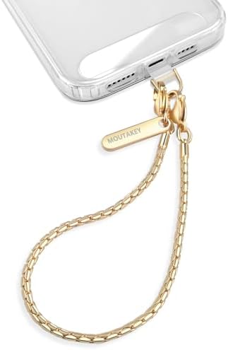 MOUTAKEY Phone Wrist Strap Metal Phone Chain Wristlet Detachable Cellphone Lanyard with 2 Tether Tabs iPhone Wrist Strap For Women iPhone Bracelet Wristlet for girls Shopping Traveling Party Walking by MOUTAKEY