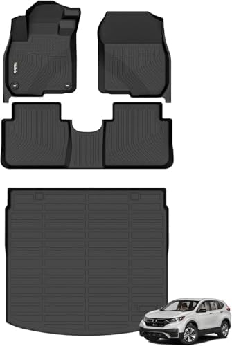 Wailtnb-All Weather Floor Mats and Cargo Liners for Honda CRV 2017-2022 (Deck in Upper Position) Liners Custom Fit Honda CR-V 2017-2022 (Not for Hybrid) Waterproof Durable Easy Clean Accessories by Wailtnb
