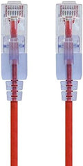 Monoprice SlimRun Cat6A Ethernet Patch Cable - Network Internet Cord - RJ45, 550Mhz, UTP, Pure Bare Copper Wire, 10G, 30AWG, 7 Feet, Red, 5-Pack by Monoprice