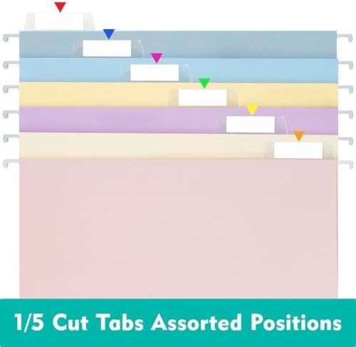 Zzrywuty Hanging File Folders Letter Size, 30-Pack Hanging File Folder with 1/5-Cut Tabs, Color File Folders Hanging Organizers for Filing Cabinet, Bulky Files & Medical Charts - Image 5