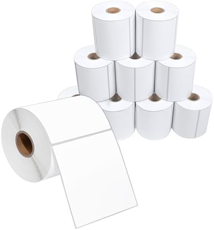 4" X 4” Direct Thermal Labels (3500 Count, 10 Rolls) Perforated by SpartanIndustrial