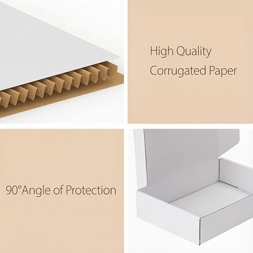 RLAVBL 7x5x2 Shipping Boxes Set of 50, White Corrugated Cardboard Box for Packing, Mailing, Business - Image 3