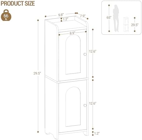 Hzuaneri Bathroom Storage Cabinet, Small Corner Floor Cabinet with 2 Doors - Image 2