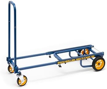 Rock-N-Roller R2RT-BL (Micro) 8-in-1 Folding Multi-Cart/Hand Truck/Dolly/Platform Cart/26" to 39" Telescoping Frame/350 lbs. Load Capacity, Blue by RockNRoller