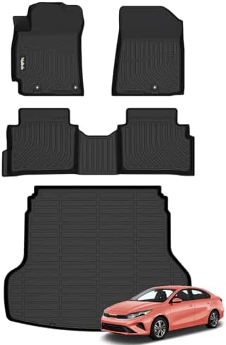 All Weather Car Floor Mats & Cargo Liner Set Custom for KIA Forte 2024 2023 2020 2021 2022 2019 TPE Full Set Accessories for Kia Forte 19-24 by Wailtnb