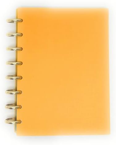 Talia Discbound Notebooks, Planner, Customizable, With 1" Gold Discs (BBQ Mustard, Junior (5.5in x 8.5in)) by Talia