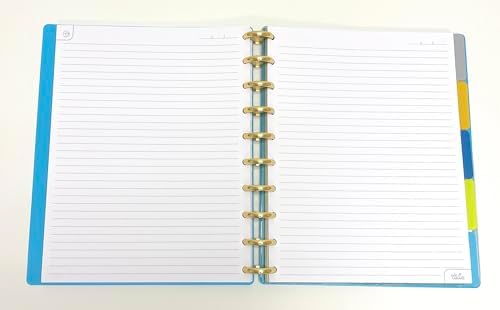 Talia Discbound Notebooks, Planner, Customizable, With 1" Gold Discs (Energetic Turquoise, Midsize (7.5in x 9.75in)) - Image 2