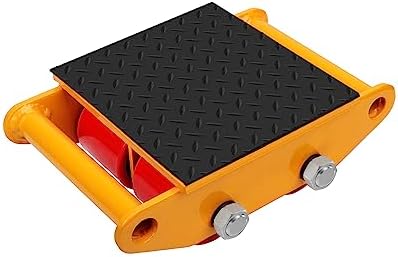 FAHKNS Machinery Moving Skate 6T Heavy Duty Machine Skates with Non-Slip Cap, 4 PU Rollers for Heavy Duty Industrial Moving Equipment by FAHKNS