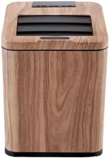 Smart Wood Grain Sensor Trash Can 10L Rechargeable Electric Waste Bin for Home Ideal for Living Room Bedroom Kitchen and Bathroom Automatic Lid High Grade Intelligent Design by Unknown
