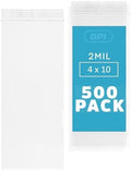 4" x 10" Zip Bags, 500 Pack, 2 Mil, Reclosable for Incense Medical, GPI by GPI+POLY