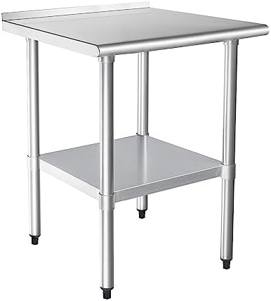 HARDURA Stainless Steel Prep & Work Table with Backsplash 24 x 30 Inches by HARDURA