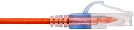 Monoprice SlimRun Cat6A Ethernet Patch Cable - Snagless RJ45 UTP Pure Bare Copper Wire 10G 30AWG 2ft Orange 10-Pack - Image 4