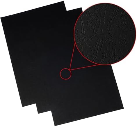 RAYSON 8.5" x 11" Black Leather Texture Binding Covers, 12 Mil Thick, 230gsm Paper, Un-Punched, Letter Size, 100 Pack - Image 2