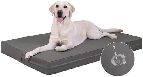Waterproof Dog Bed Washable Wipeable Leather Large Crate Pad 35" Orthopedic by Loveforfurrykids