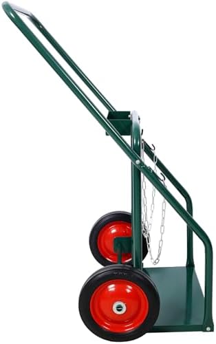 Deluxe Welding Cylinder Hand Truck with 10-Inch Solid Rubber Wheels, 440lbs Capacity Dual Welding Cylinder Cart, Large Dual Oxygen Tank Cart Dolly - Image 4