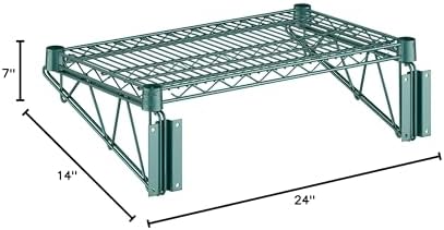 14" x 24" Wire Green Epoxy Wall Mount Shelf, Commercial Fixed Wall Mount Rack, NSF, Metal Floating Shelving for Kitchen, Stock Rooms, Home and Hotel - Image 3