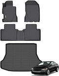 GINOWY-Floor Mats & Cargo Liner for Honda Civic Sedan 2006-2011, TPE All Weather Civic Floor Mats, Waterproof Trunk Mat Non-Slip Trunk Mat Floor Liners Accessories Black by GINOWY