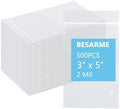 500 Count 3 x 5 Inch Clear Resealable Plastic Bags, 2 Mil by BESARME