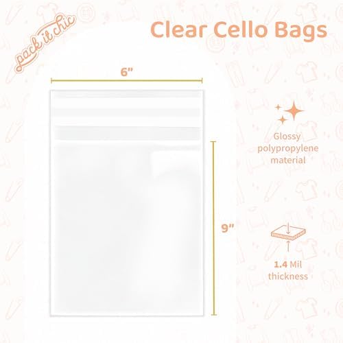 6x9 Self Sealing Cellophane Bags (1000 Pack) - Clear Cookie Bags - Image 2
