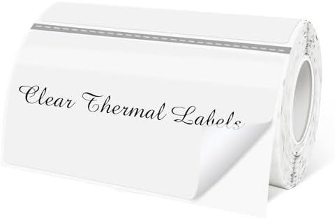 2" x 4" Transparent Thermal Label Stickers,Waterproof Thermal Printer Sticker Labels for Gift Wrapping, Self-Adhesive Name Price Tag DIY Custom Logo Design (250 pcs,Clear) by Yeachlaing