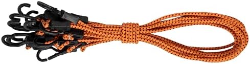 Kotap MABC-48 All- Purpose Adjustable Bungee Cords with Hooks, 48-Inch, Orange/Black, 10 Count by Kotap