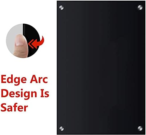 72" x 48" Black Extra Large Glass Whiteboard 6' x 4' Frameless Tempered Black - Image 3