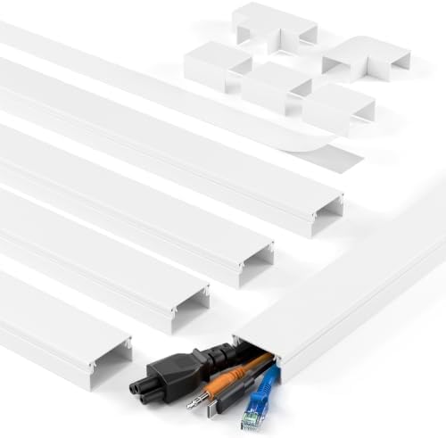 Yecaye 70.8in Cord Hider for 2-3 Wires on Wall, W0.94in H0.55in, White by Yecaye