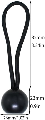15PCS 4 Inch Black Heavy Duty Stretch Bungee Cord Ball Tarpaulin Tent Bungee Ball Tie Down Cord for Canopies Tarpaulins Sunshades Sleeping Bag - Image 2