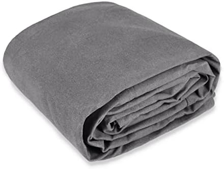 WHITEDUCK 8'x16' Canvas Tarp 18 oz/37 Mil Heavy Duty Water Repellent UV Resistant, Rustproof Grommets, Industrial & Commercial Use Cloth Tarp (Finished Size: 7'6"x15'6", Grey) by WHITEDUCK