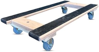 Made in USA Premium Solid Oak Furniture Dolly - 18"x36" H-Frame w/Non-Slip Grip, 3.5" Non-Marking Wheels, Heavy-Duty 1000 lbs Capacity (18"x36" Solid Oak Dolly) by CasterHQ