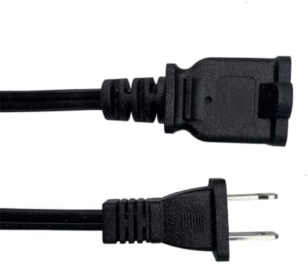 1 Foot Extension Cord 2 Prong, Small Black Extension Cord for Indoor Use - Image 5