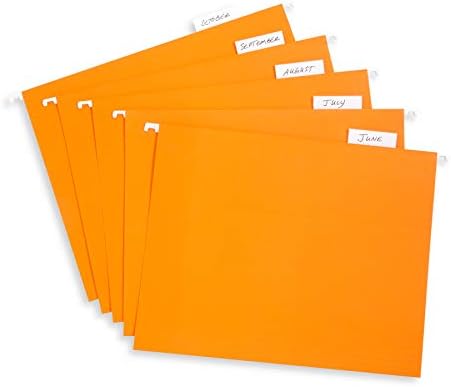Blue Summit Supplies 25 Hanging File Folders, Letter Size, Orange - Image 6