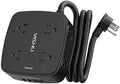 5Ft Surge Protector Power Strip - 8 Widely Outlets with 4 USB Ports, 3 Side Outlet Extender with 5 Feet Extension Cord, Flat Plug, Wall Mount, Desk USB Charging Station, ETL,Black by YISHU