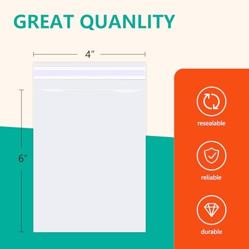 iMailer 1000 Pcs 4" x 6" Clear Plastic Cellophane Bags - Image 2