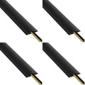 D-Line 6ft Floor Cord Cover, Cable Protector, Hide Extension Cords, Protect Cords, Prevent Cable Trips, Heavy Duty Cord Hider - Cable Cavity : 0.63" (W) x 0.31" (H) - Black (Pack of 4) by D-LineUSAinc