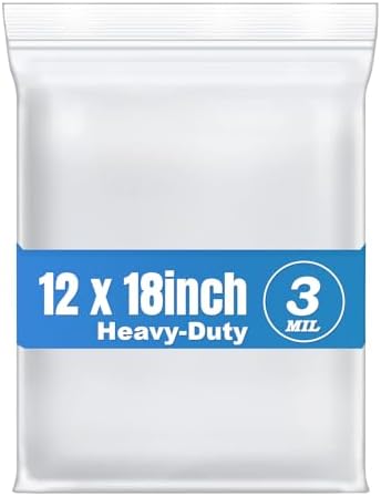 30Pcs 12"x18" Thick 3Mil Large Clear Reclosable Zip Seal Lock Plastic Bags by Macoota