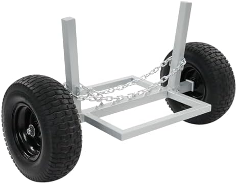 ATV Log Skidding Arch, 24" Dia Steel Log Dolly, 1500lbs Capacity Log Dolly Skidding Holder with Chain and 16" Pneumatic Tires for Farm, Commercial Wood Transport (Sliver, 1600lbs Capacity) by Unknown