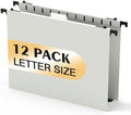 SHUTEX Plastic Hanging File Folder, 12 Pack, Letter Size, Glacier Gray by Shutex