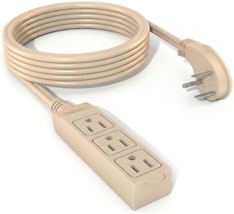 STANLEY CordMax Indoor Appliance Extension Cord 9 Ft Flexible Power Cable 3 Grounded Outlets 16/3 AWG Cable 125V/13A 1625W Beige for Indoor Use by STANLEY