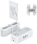 TESSAN Extension Cord 25 FT, Power Strip with 900J Surge Protection, Grey by TESSAN