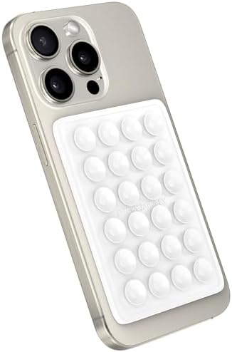 StickyGrippy Suction Phone Case Mount, Silicon Adhesive Phone Accessory for iPhone and Android, Hands-Free Fidget Toy Mirror Shower Phone Holder, Tiktok Videos and Selfies (White) by StickyGrippy
